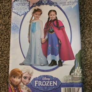 Simplicity 1233A Disney Frozen Elsa Anna 30pc Home Sewing Pattern Size 3-8